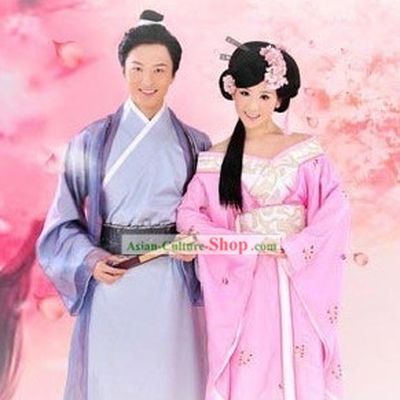 Ancient Chinese Husband and Wife Clothing 2 Complete Sets