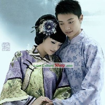 Chinese Minguo Period Clothing 2 Sets for Men and Women