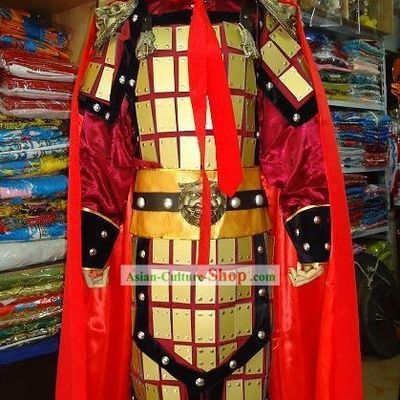 Ancient Chinese Armor Costumes and Helmet Costumes Complete Set with Cape