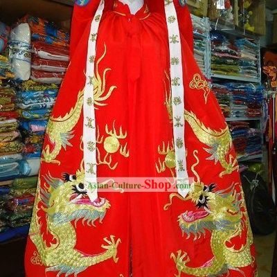 Traditional Chinese Opera Golden Dragon Cape