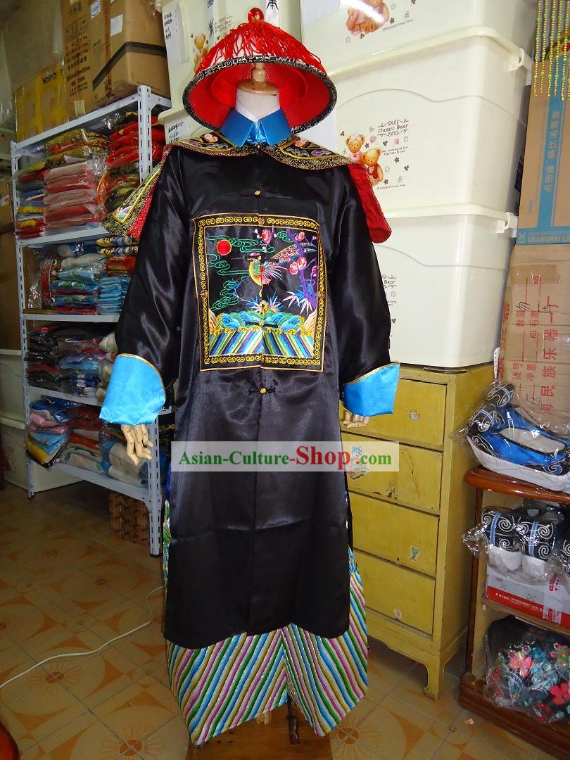 TV Drama Qing Dynasty Official Clothing and Hat Complete Set