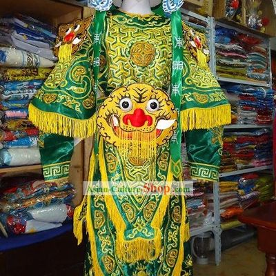 Peking Opera Da Kao Embroidered Armor Costumes and Helemt Complete Set