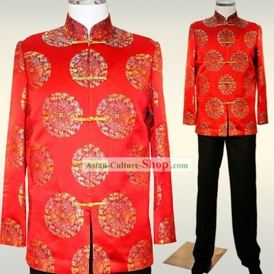 Chinese Auspicious Red Wedding Dress for Bridegrooms
