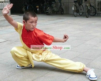 Traditional Chinese Silk Taiji Uniform for Kids