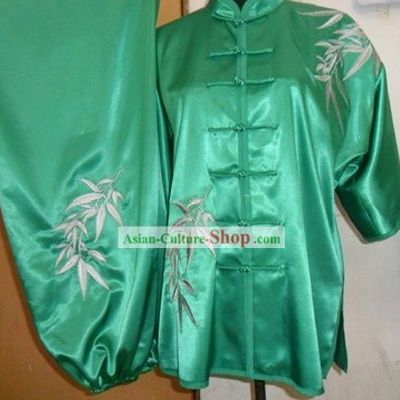 Traditional Chinese Silk Bamboo Kung Fu Uniforms for Men