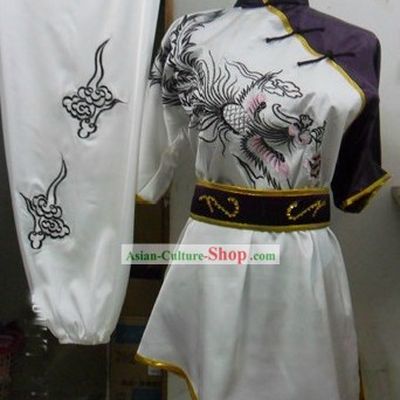 Chinese Silk Dragon Kung Fu Coach Uniform for Women