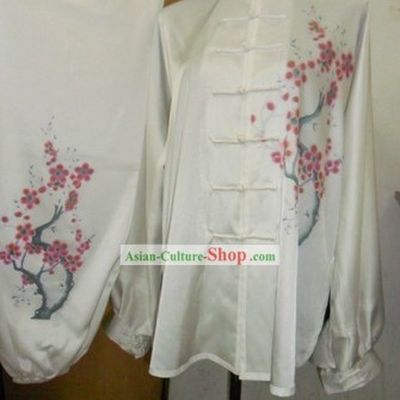 Chinese Winter Plum Blossom Silk Kung Fu Clothes Set