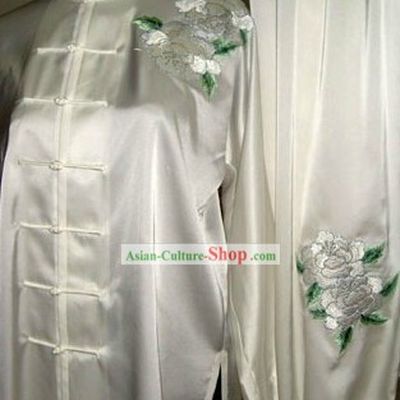 Chinese National Flower Tai Chi Silk Clothes