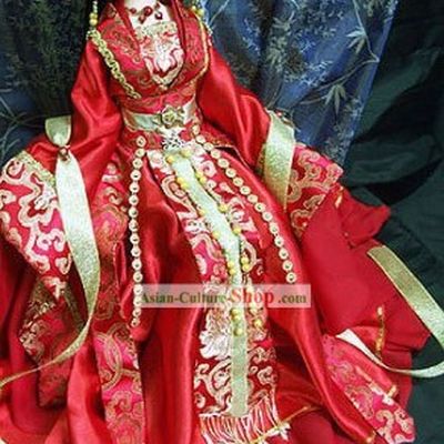 Ancient Chinese Princess Wedding Dress and Hair Accessories Complete Set