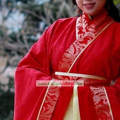 Ancient Chinese Red Wedding Dress Complete Set