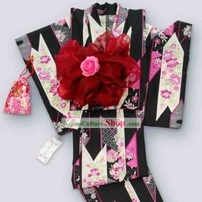 Japanese Kimono Female Dress Complete Set
