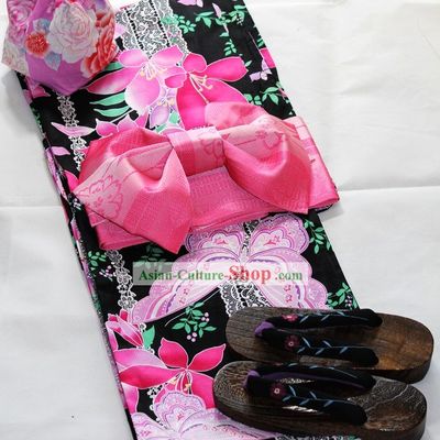 Japanese Yukata Clothing Complete Set for Women