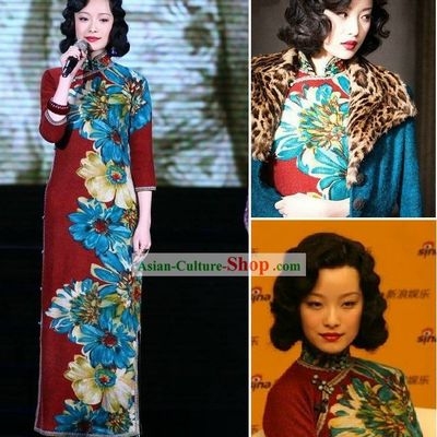 Old Shanghai Style Hand Painted Cheongsam for Women
