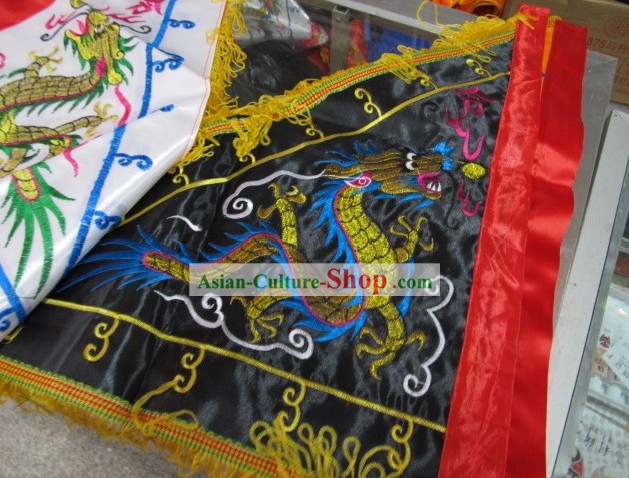 Traditional Chinese Dragon Black Signal Flag