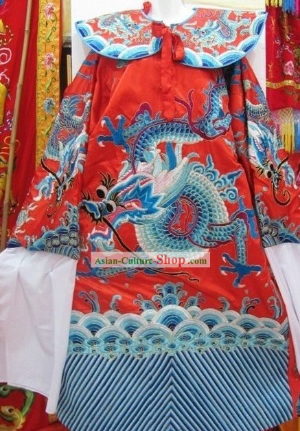 Chinese Classical Embroidered Dragon Robe