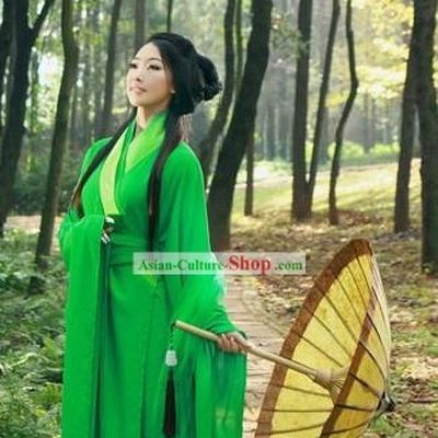 Film Hero Traditional Chinese Green Hanfu Robe