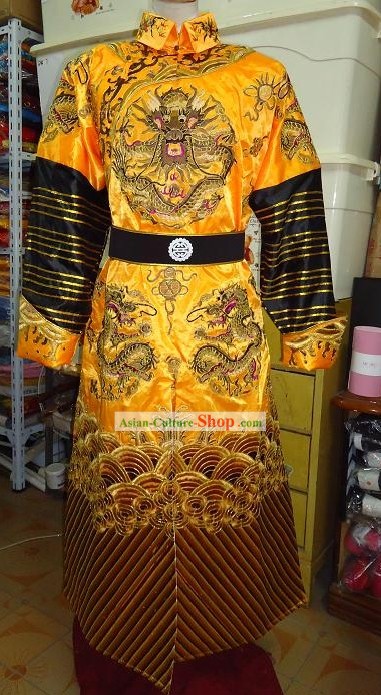 Qing Dynasty Embroidered Dragon Robe for Emperor