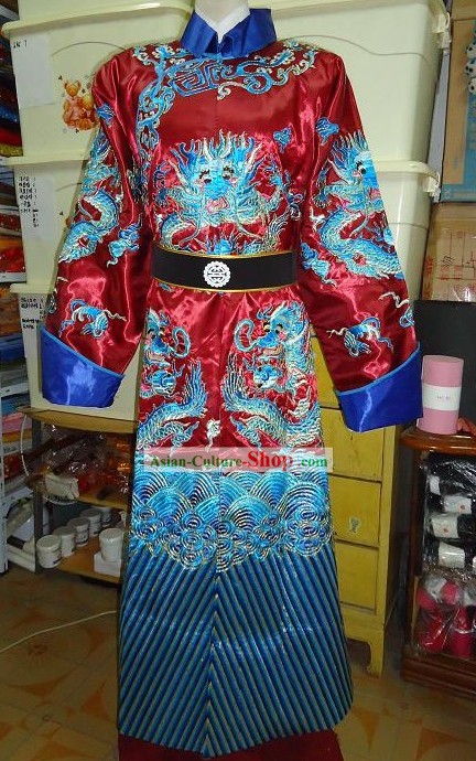 Ancient Chinese Prince Embroidered Dragon Robe