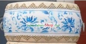 Traditional Chinese Blue and White Flower Drum