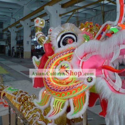 Supreme Festival Celebration Long Wool Dragon Dance Costumes Complete Set