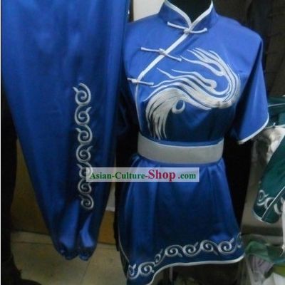 Silk Embroidered Crane Martial Arts Competiiton Uniform