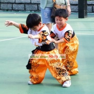 Traditional Chinese Lion Dancer and Dragon Dancer Uniforms for Kids