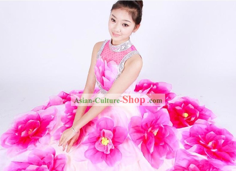 Chinese Stage Opening Dance Flower Costumes for Women
