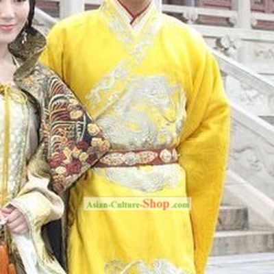 Ancient Chinese Emperor Costumes and Crown Complete Set
