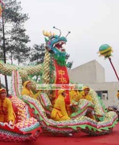 Shinning Armor Green Dragon Dance Costumes Complete Set