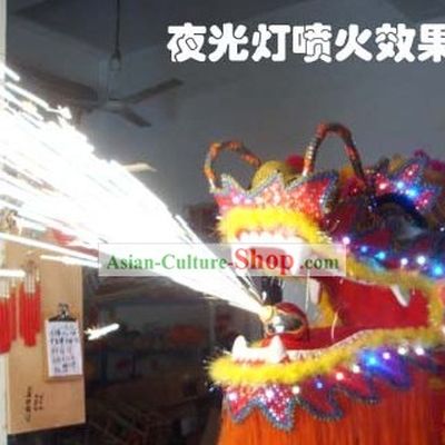 Electric Flame Red Armor Dragon Dance Costumes Complete Set