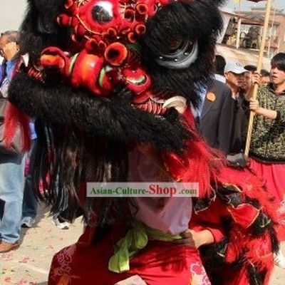 Supreme Long Wool Gwan Gong Lion Dance Costumes Complete Set