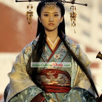 Ancient Chinese Princess Clothing and Headpiece