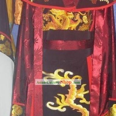Chinese Opera Emperor Embroidered Dragon Costumes Complete Set