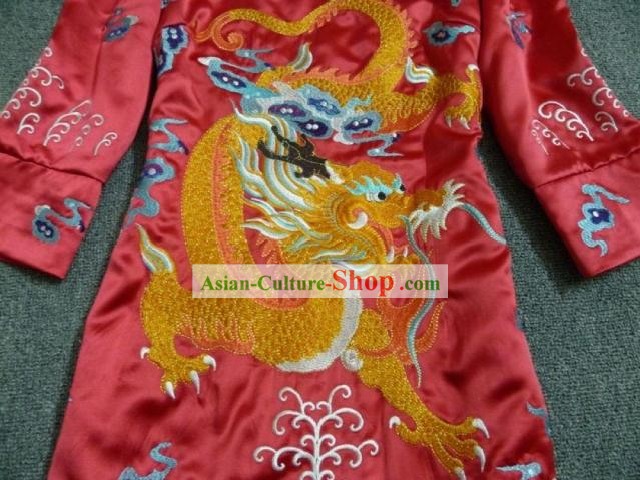 Chinese New Year Golden Embroidered Dragon Dress