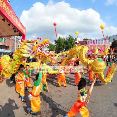 Golden Dragon Dance Costumes for Children and Youth