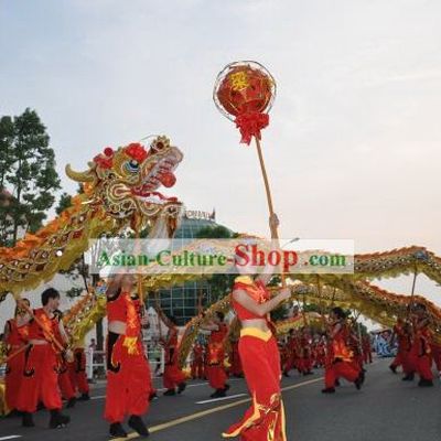 50 Meters Long Supreme Peking Olympic Dragon Dance Costume Complete Set
