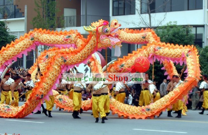 50 Meters Long Beijing Olympic Games Dragon Dance Costumes Complete Set