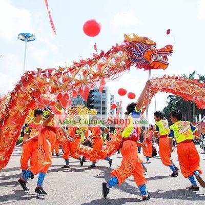 Lucky Opening Performance Chinese Net Dragon Dance Costumes Complete Set
