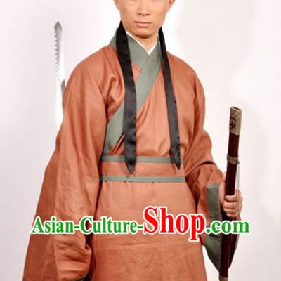 Ancient Chinese Swordsman Costume and Hat for Men