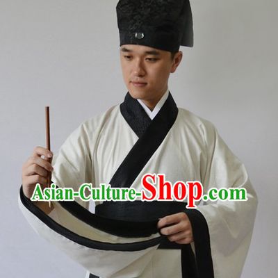 Ancient Chinese Tang Poet Li Bai Costume and Hat for Men