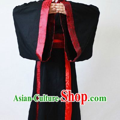 Ancient Chinese Black Hanfu Wedding Clothing for Men