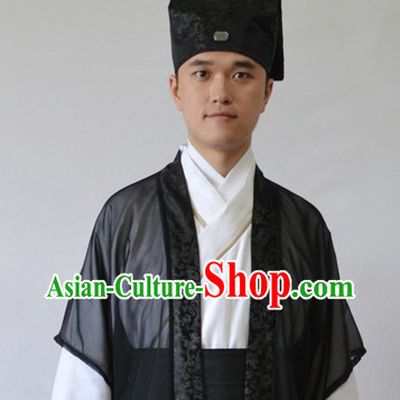 Ancient Chinese Scholar Clothing and Hat for Men