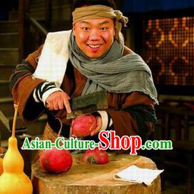Ancient Chinese Cook Blouse Pants Headband Skirt and Scarf Complete Set