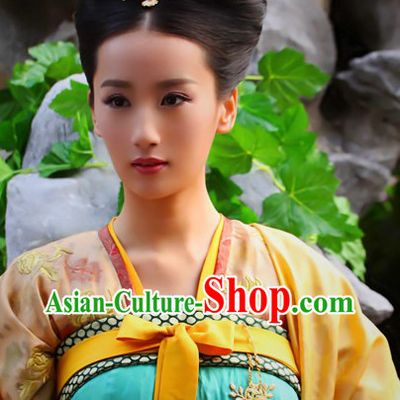 Ancient Chinese Tang Dynasty Princess Handmade Wig Headpiece for Women