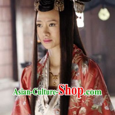 Ancient Chinese Princess Handmade Wig and Headpiece for Women