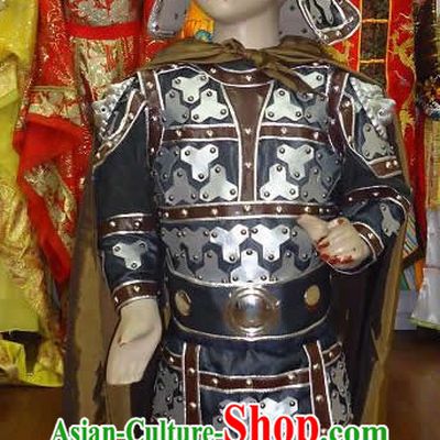 Ancient Chinese General Costume and Helmet Complete Set for Children
