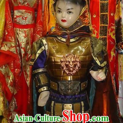 Ancient Chinese General Armor Costume and Helmet for Kids