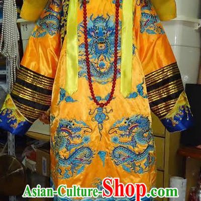 Qing Dynasty Empress Embroidered Dragon Clothing and Coronet for Women