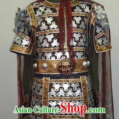 Ancient Chinese General Yue Fei Armor Costumes and Helmet for Men