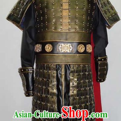Ancient Chinese Three Kingdom General Armor Costume and Helmet for Men